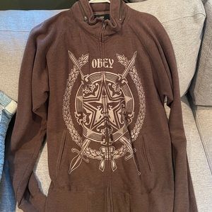 Obey zip up hoodie